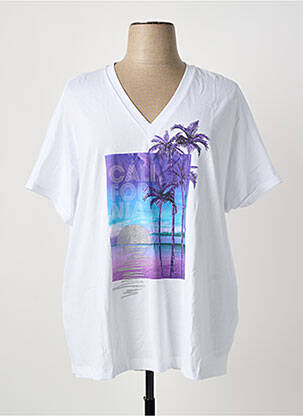 T-shirt coupe droite manches courtes blanc MAT FASHION femme