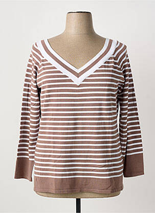 T-shirt manches longues manches longues marron MARBLE femme