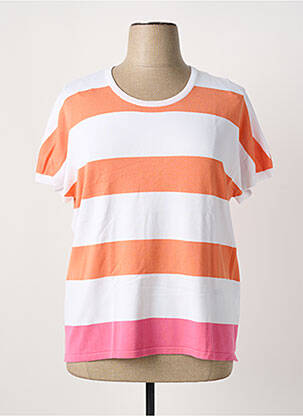 Top stretch manches courtes rose MARBLE femme