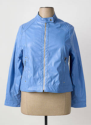 Blouson effet matière satinée bleu FRANCE RIVOIRE femme