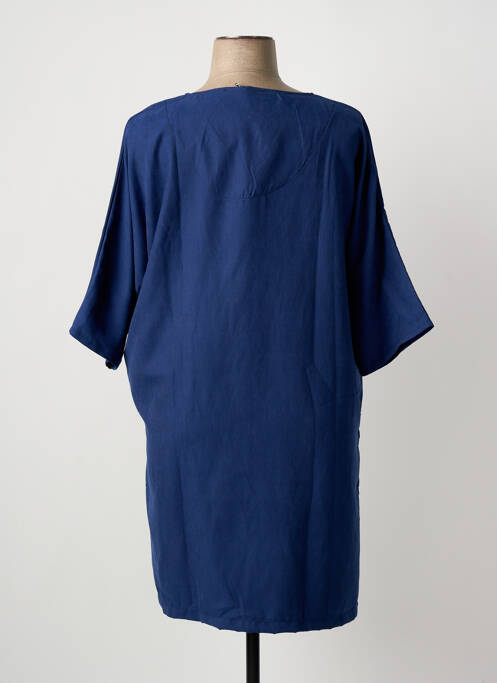 Robe mi-longue bleu POISSONS BLANCS femme