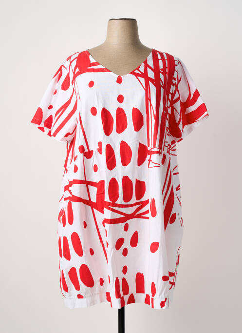 Robe mi-longue rouge K femme