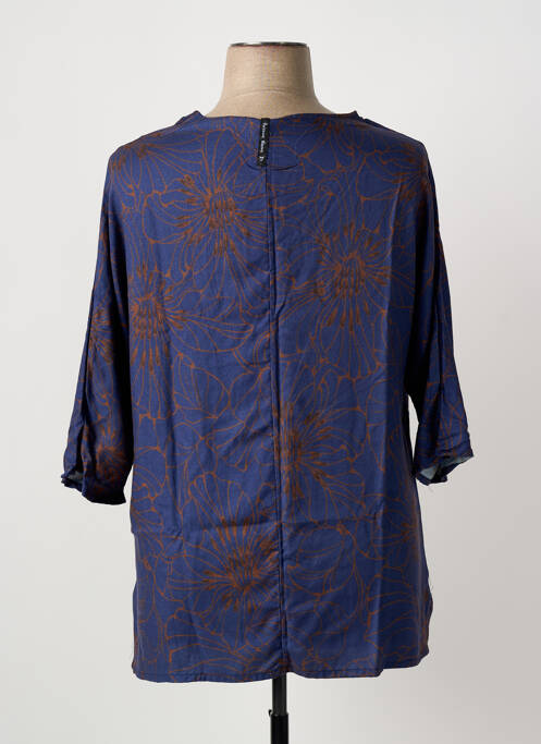 Top bleu POISSONS BLANCS femme