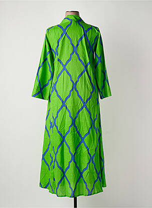 Robe longue imprimé fantaisie manches 3/4 vert HANDPRINT DREAM APPAREL femme