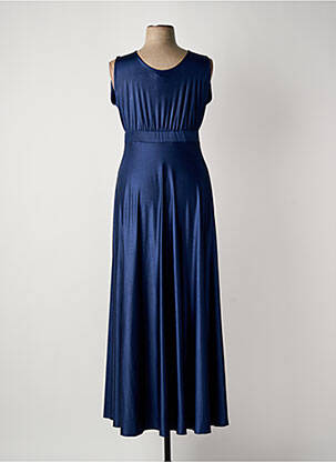 Robe longue manches courtes manches courtes bleu SOPHIA CURVY femme