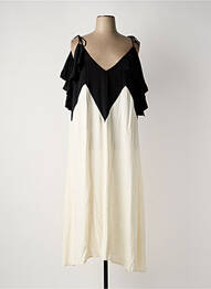 Robe longue manches courtes manches courtes beige MAT FASHION femme
