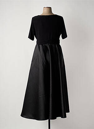 Robe longue manches courtes manches courtes noir SOPHIA CURVY femme