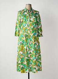 Robe mi-longue manches 3/4 manches 3/4 vert WHITE LABEL femme