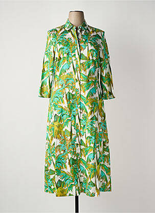 Robe mi-longue manches 3/4 manches 3/4 vert WHITE LABEL femme