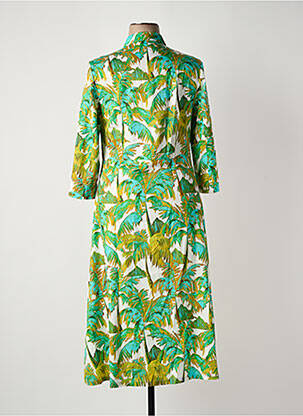 Robe mi-longue manches 3/4 manches 3/4 vert WHITE LABEL femme