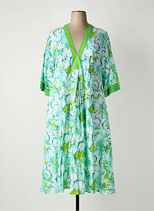 Robe mi-longue manches 3/4 manches 3/4 vert HANDPRINT DREAM APPAREL femme