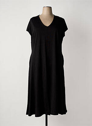 Robe mi-longue manches courtes manches courtes noir MAT FASHION femme