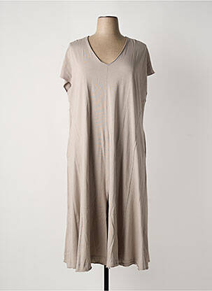 Robe mi-longue manches courtes manches courtes marron MAT FASHION femme