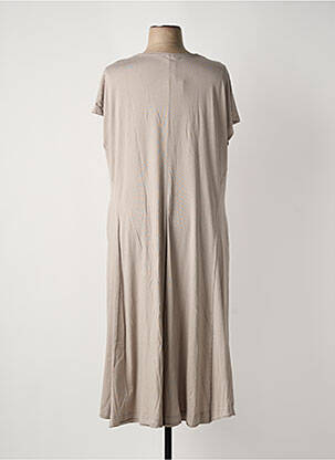 Robe mi-longue manches courtes manches courtes marron MAT FASHION femme