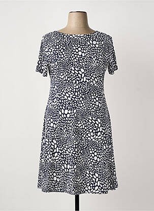 Robe mi-longue manches courtes manches courtes bleu MARBLE femme
