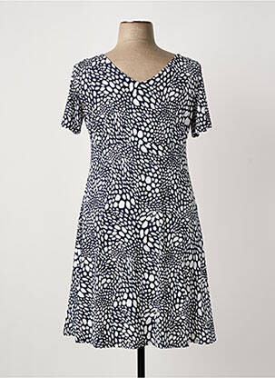 Robe mi-longue manches courtes manches courtes bleu MARBLE femme