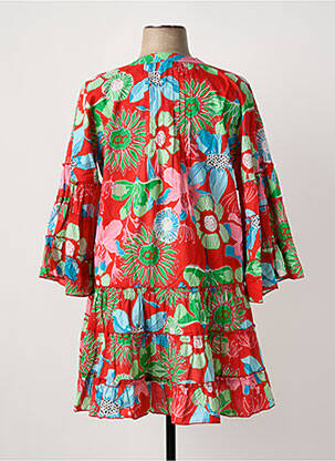 Robe courte manches 3/4 manches 3/4 rouge HANDPRINT DREAM APPAREL femme