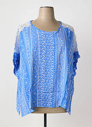 Top imprimé fantaisie manches courtes bleu MAT FASHION femme