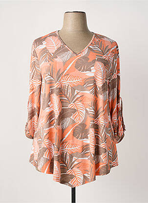 T-shirt manches 3/4 manches 3/4 orange MARBLE femme