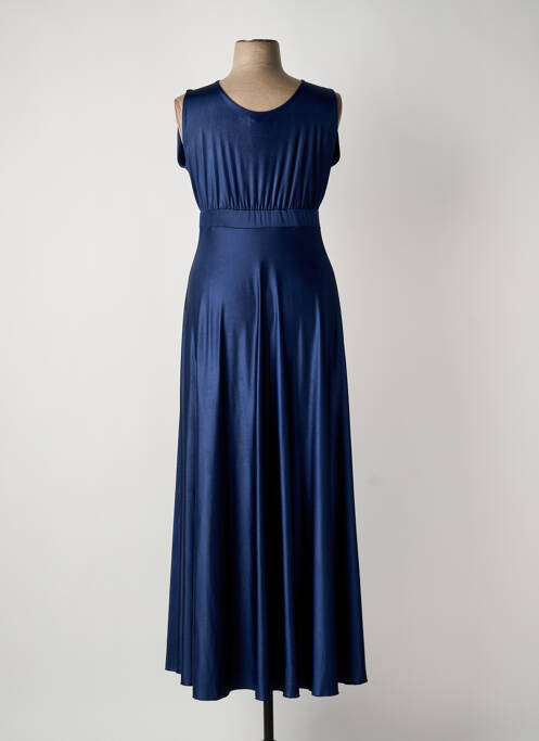 Robe longue manches courtes manches courtes bleu SOPHIA CURVY femme
