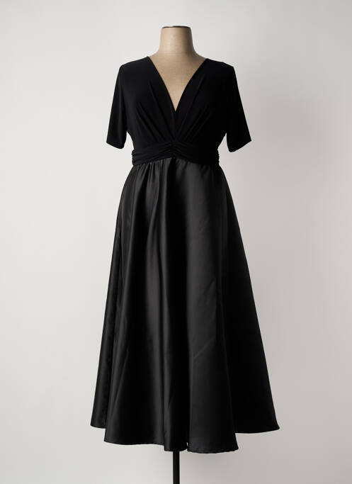 Robe longue manches courtes manches courtes noir SOPHIA CURVY femme