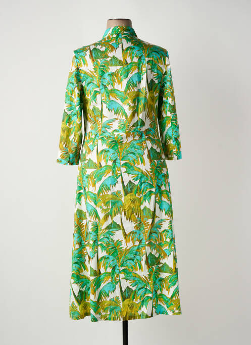 Robe mi-longue manches 3/4 manches 3/4 vert WHITE LABEL femme