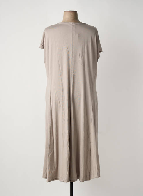 Robe mi-longue manches courtes manches courtes marron MAT FASHION femme