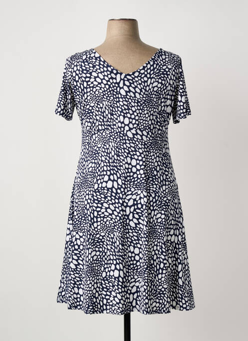 Robe mi-longue manches courtes manches courtes bleu MARBLE femme