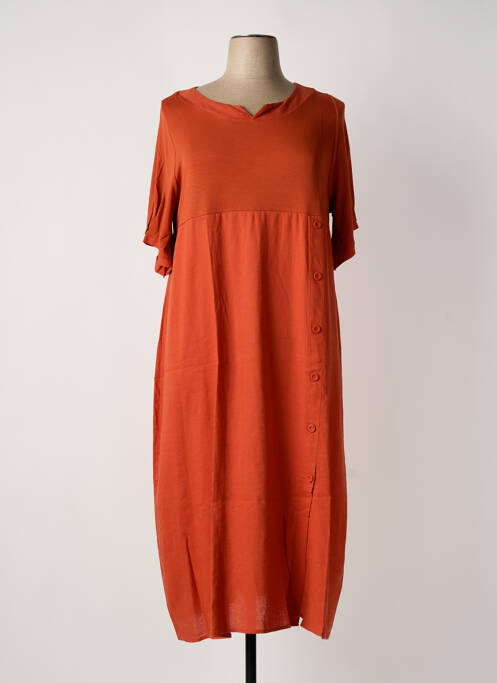 Robe longue orange SOPHIA CURVY femme