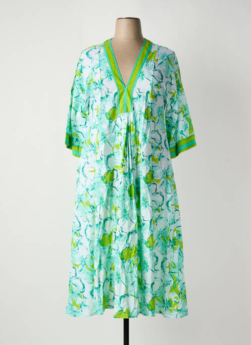 Robe mi-longue vert HANDPRINT DREAM APPAREL femme