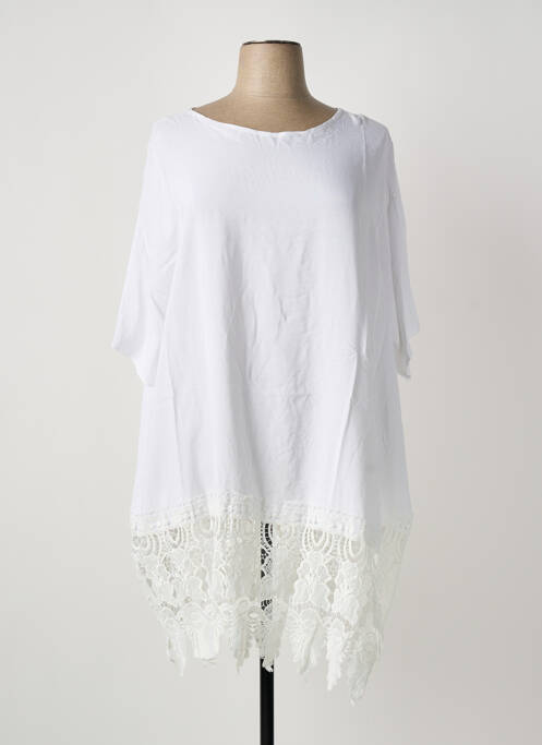 Tunique manches courtes blanc SOPHIA CURVY femme