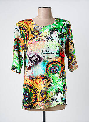 T-shirt manches 3/4 manches 3/4 vert OLIVER JUNG femme