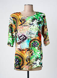 T-shirt manches 3/4 manches 3/4 vert OLIVER JUNG femme