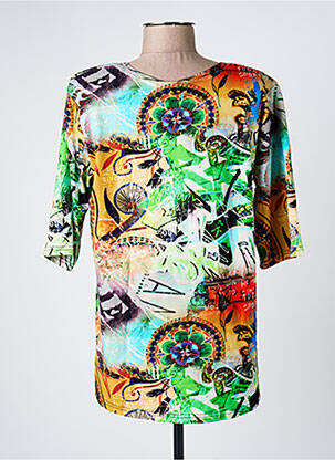 T-shirt manches 3/4 manches 3/4 vert OLIVER JUNG femme