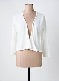 Gilet manches longues manches longues blanc POISSONS BLANCS femme