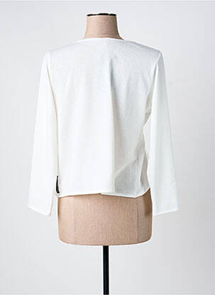Gilet manches longues manches longues blanc POISSONS BLANCS femme