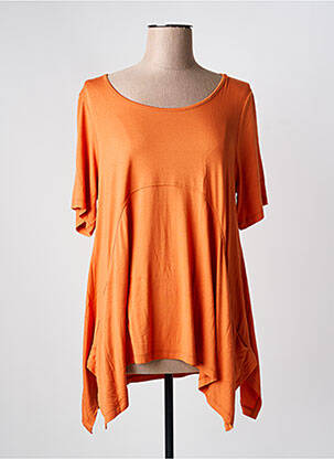 Top coupe fluide manches courtes orange G!OZE femme
