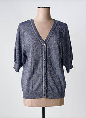 Gilet manches courtes resserrée sur le bas argent MARBLE femme