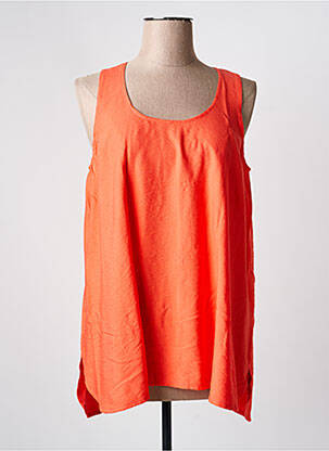 Top coupe fluide fines bretelles orange FRANCK ANNA femme