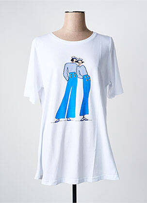 T-shirt imprimé fantaisie manches courtes bleu SOPHIA femme