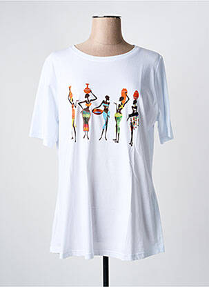 T-shirt imprimé fantaisie manches courtes blanc SOPHIA femme
