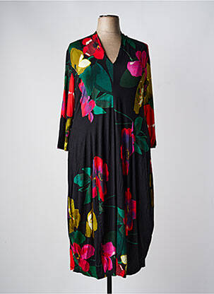 Robe longue manches longues manches longues noir ALEMBIKA femme