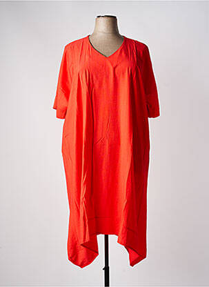 Robe mi-longue manches courtes manches courtes orange FRANCK ANNA femme