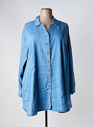 Chemisier coupe droite manches longues bleu CISO femme