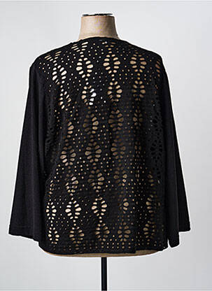 Gilet manches longues fermeture boutonnée sur le devant noir FRANCK ANNA femme