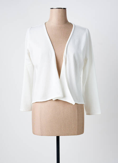 Gilet manches longues blanc POISSONS BLANCS femme