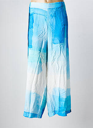 Pantalon 7/8 taille haute taille haute bleu K-DESIGN femme
