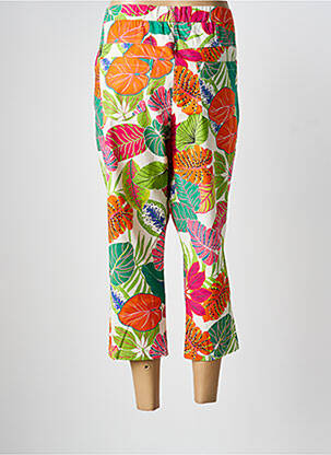 Pantalon 7/8 tissage popeline taille normale vert FRANCE RIVOIRE femme