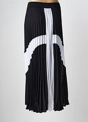 Jupe longue tissage plissé noir MAT. femme