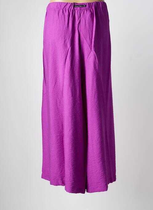 Pantalon 7/8 violet POISSONS BLANCS femme